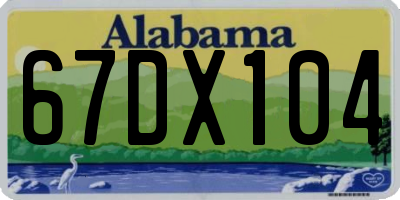 AL license plate 67DX104