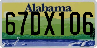 AL license plate 67DX106