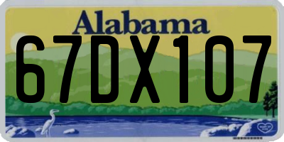 AL license plate 67DX107