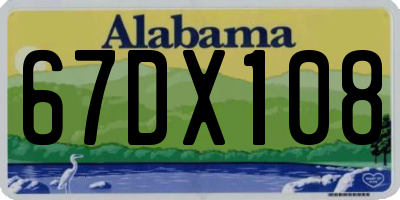 AL license plate 67DX108
