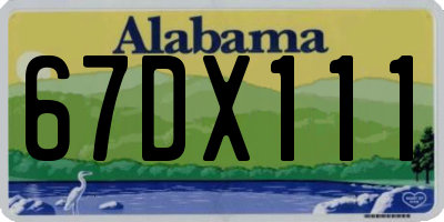 AL license plate 67DX111