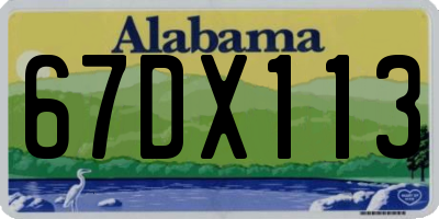 AL license plate 67DX113