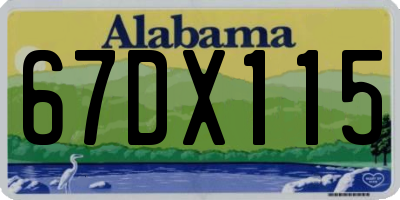 AL license plate 67DX115
