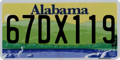 AL license plate 67DX119
