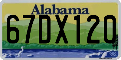 AL license plate 67DX120