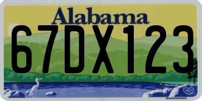 AL license plate 67DX123