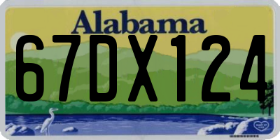 AL license plate 67DX124