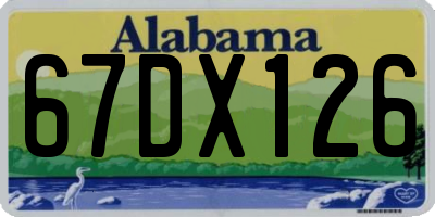 AL license plate 67DX126