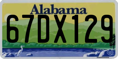 AL license plate 67DX129
