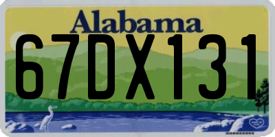 AL license plate 67DX131