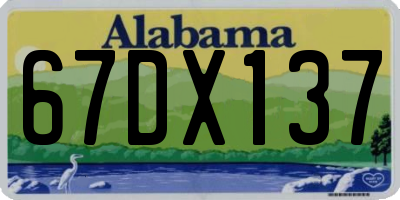 AL license plate 67DX137