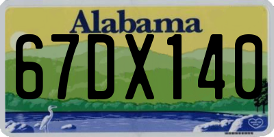 AL license plate 67DX140