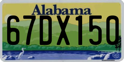 AL license plate 67DX150