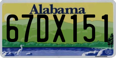 AL license plate 67DX151