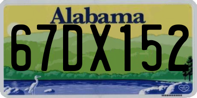 AL license plate 67DX152