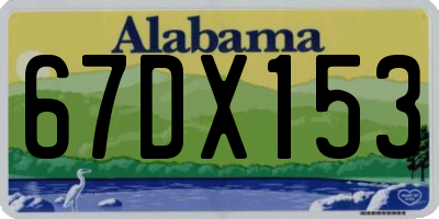 AL license plate 67DX153