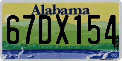 AL license plate 67DX154