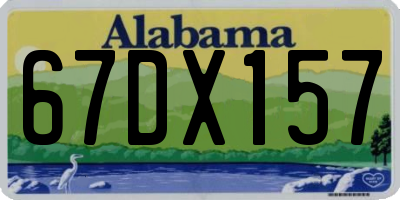 AL license plate 67DX157