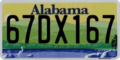 AL license plate 67DX167