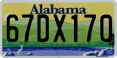 AL license plate 67DX170