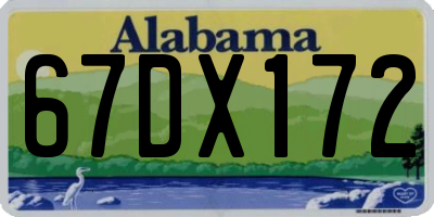 AL license plate 67DX172