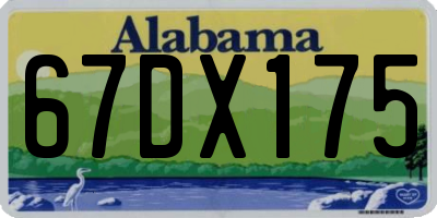 AL license plate 67DX175