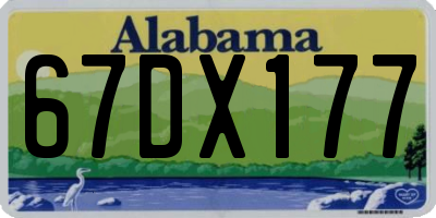 AL license plate 67DX177