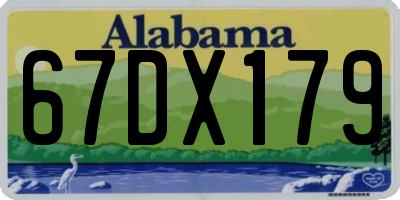 AL license plate 67DX179