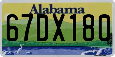 AL license plate 67DX180