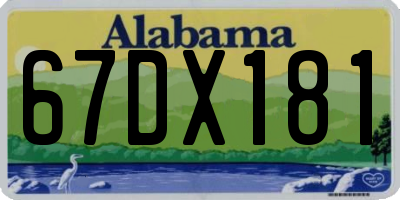 AL license plate 67DX181