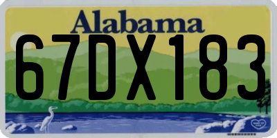 AL license plate 67DX183