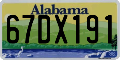 AL license plate 67DX191