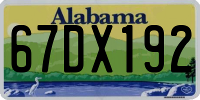 AL license plate 67DX192