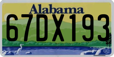 AL license plate 67DX193