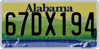 AL license plate 67DX194