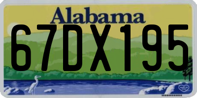 AL license plate 67DX195