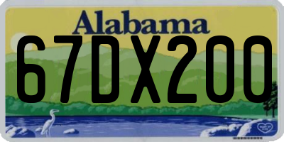 AL license plate 67DX200