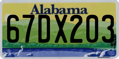 AL license plate 67DX203