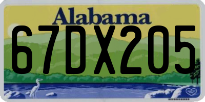 AL license plate 67DX205