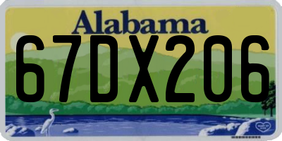 AL license plate 67DX206