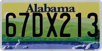 AL license plate 67DX213