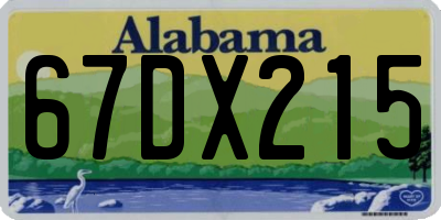 AL license plate 67DX215