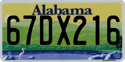 AL license plate 67DX216