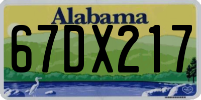 AL license plate 67DX217