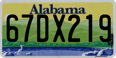 AL license plate 67DX219