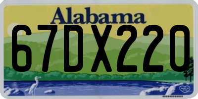 AL license plate 67DX220