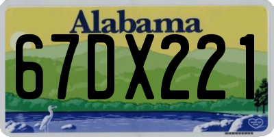 AL license plate 67DX221