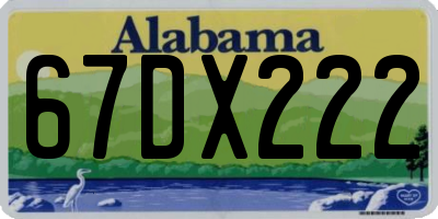 AL license plate 67DX222