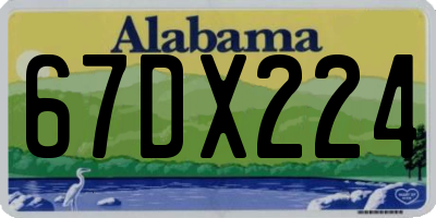 AL license plate 67DX224