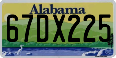 AL license plate 67DX225